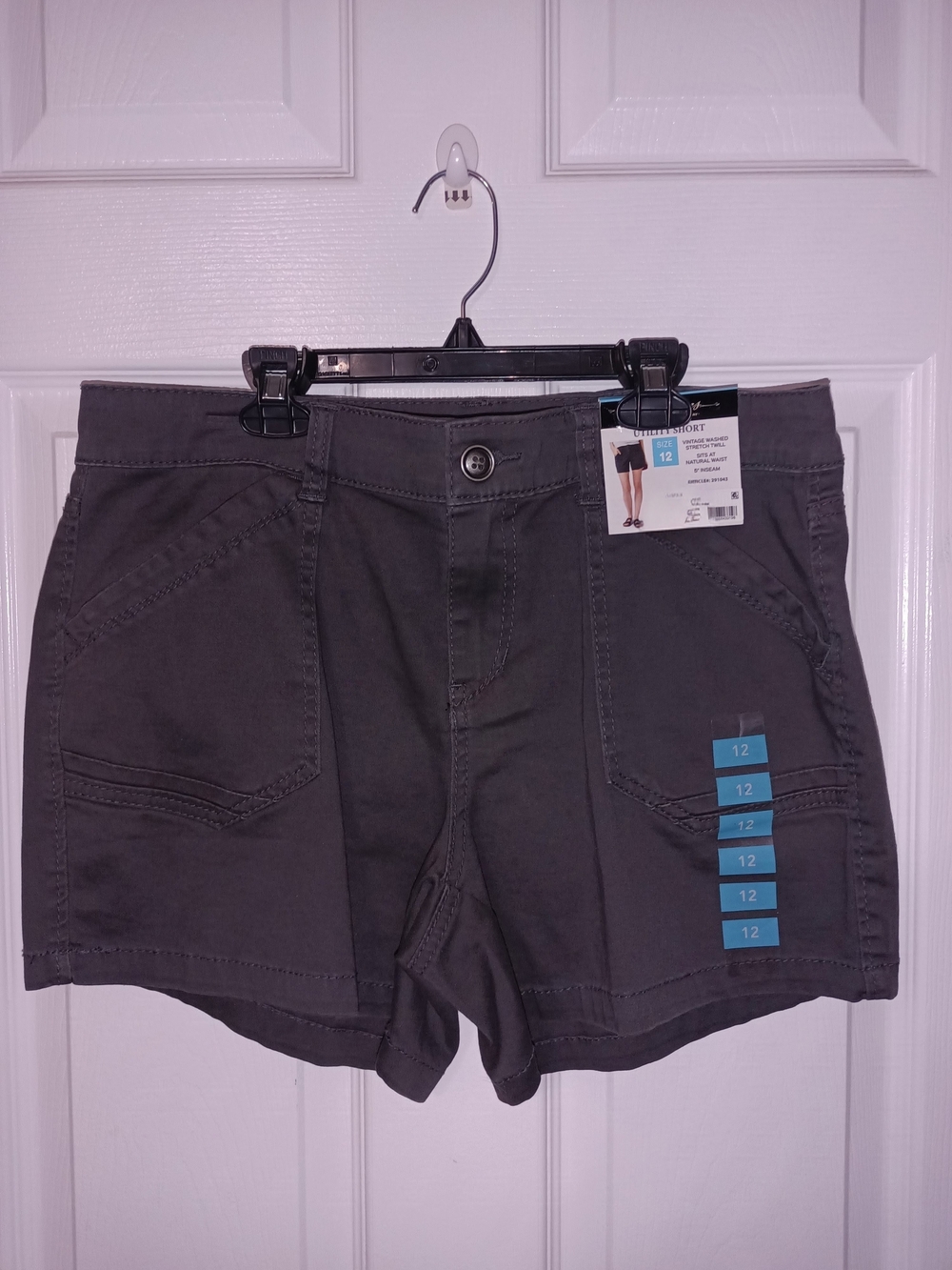 Women's Vintage Washed Stretch Twill Utility Shorts - Size 12